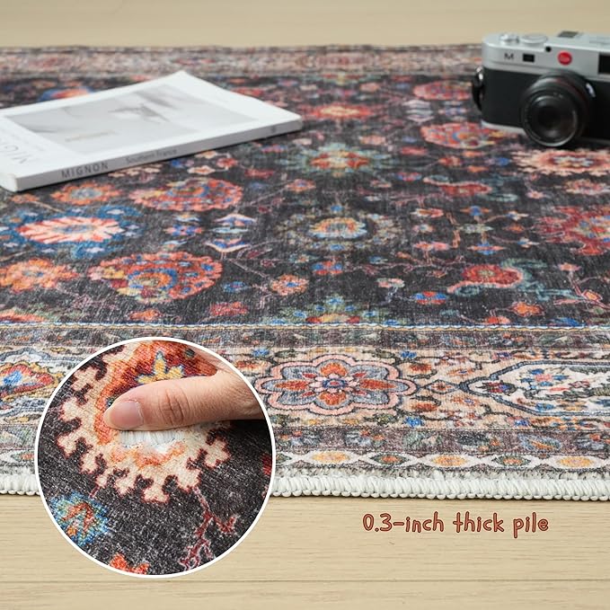 Rugcomf Runner Rug for Hallways Kitchen Rug Non Slip 2'6''x8' Washable Rugs - Image 4