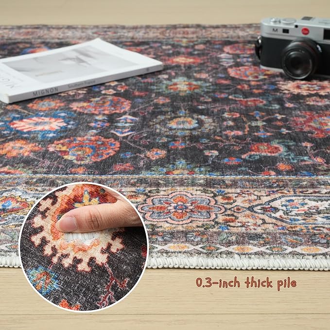 Rugcomf Runner Rug for Hallways Kitchen Rug Non Slip 2'x 6' Washable Rugs - Image 4