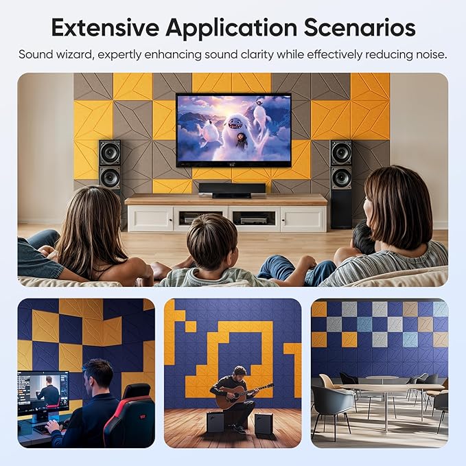 UNECHO 12 Pack 12" X 12" X 0.4" Acoustic Panels - Image 6