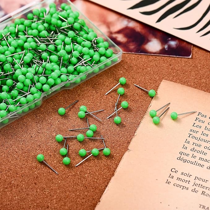 WILLBOND 500 Pack Map Push Pins Map Tacks Small Round Head Push Pins Thumb Tacks - Image 3