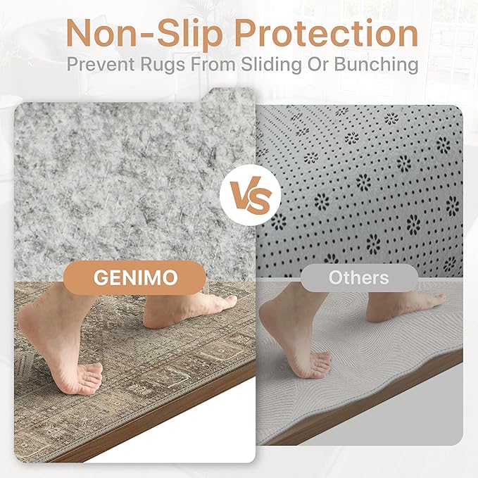 GENIMO Runner Rug 2x7 Non Slip Machine Washable Hallway Runner Vintage Rug - Image 6