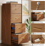 tribesigns 4 drawer file cabinet with lock, filing showing dimensions