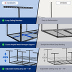 fleximounts 3x8 overhead garage ceiling storage rack, 2, side view