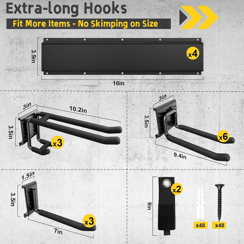 64" garage wall tool organizer, 900 lbs heavy shown in use