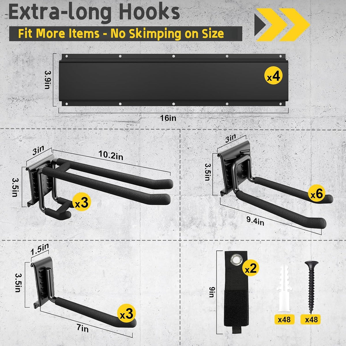 64" garage wall tool organizer, 900 lbs heavy shown in use