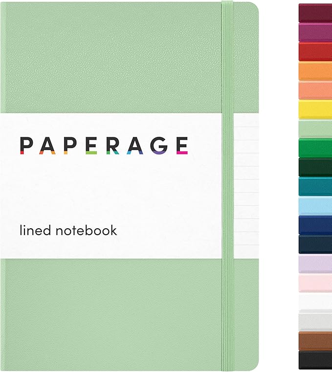 PAPERAGE Lined Journal Notebook, 160 Pages, Medium 5.6 in x 8 in by PAPERAGE