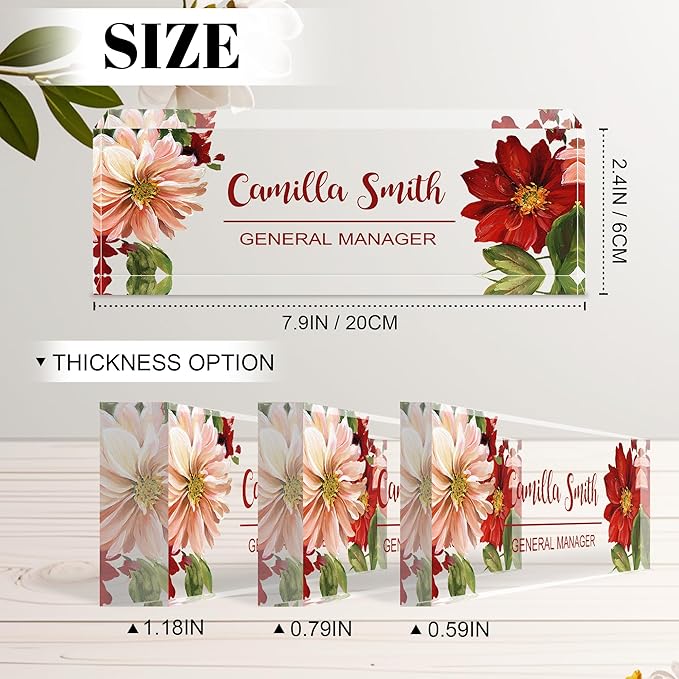 Personalized Name Plate for Desk, Custom Acrylic Desk Name Sign, Office - Image 3