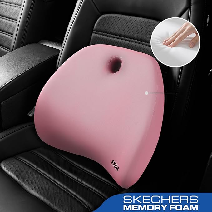 Skechers Lumbar Support Pillow for Office Chair, Memory Foam Lumbar Pillow - Image 2