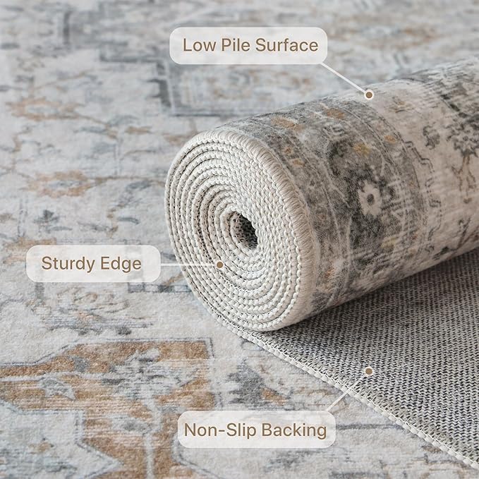 GENIMO 3FT Round Area Rugs for Living Room, Circle Rugs Machine Washable Low - Image 5
