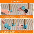 shouwuhho 4 Pack Furniture Risers Adjustable Bed Risers Heavy Duty Lifts Height - Image 7