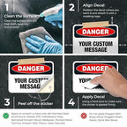 Custom Danger Sign, OSHA Sign, 10x7 Inches, 4 Mil Vinyl Decal Stickers Weather - Image 3