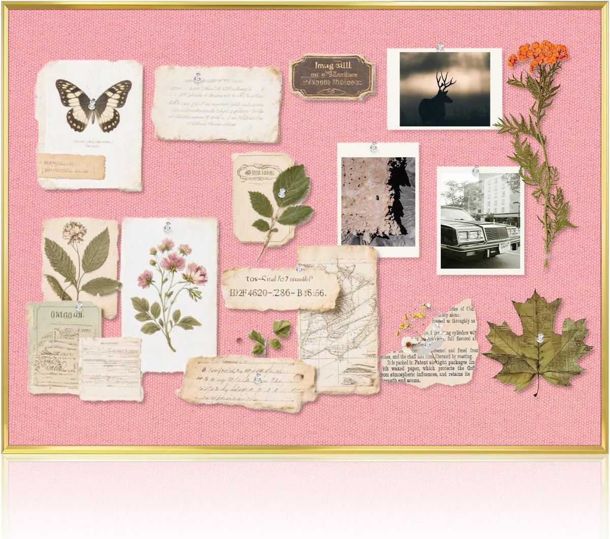 Linen Bulletin Board, 36"x24" Decorative Fabric Pin Board Vision Board