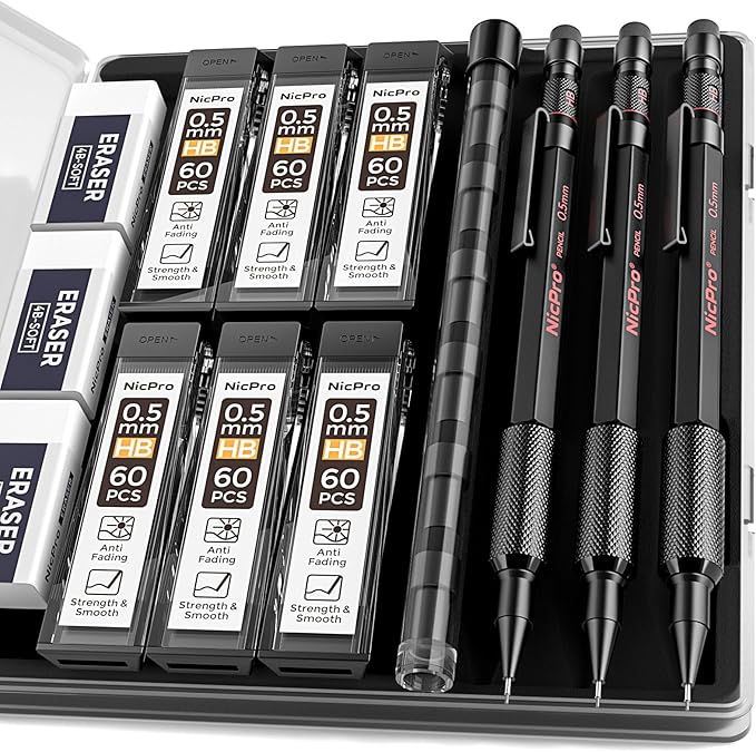 Nicpro 0.5 mm Mechanical Pencil Set by Nicpro