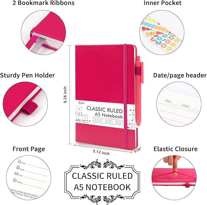feela 12 Pack Notebooks Journals Bulk, Hardcover Notebook Classic Ruled Lined - Image 2
