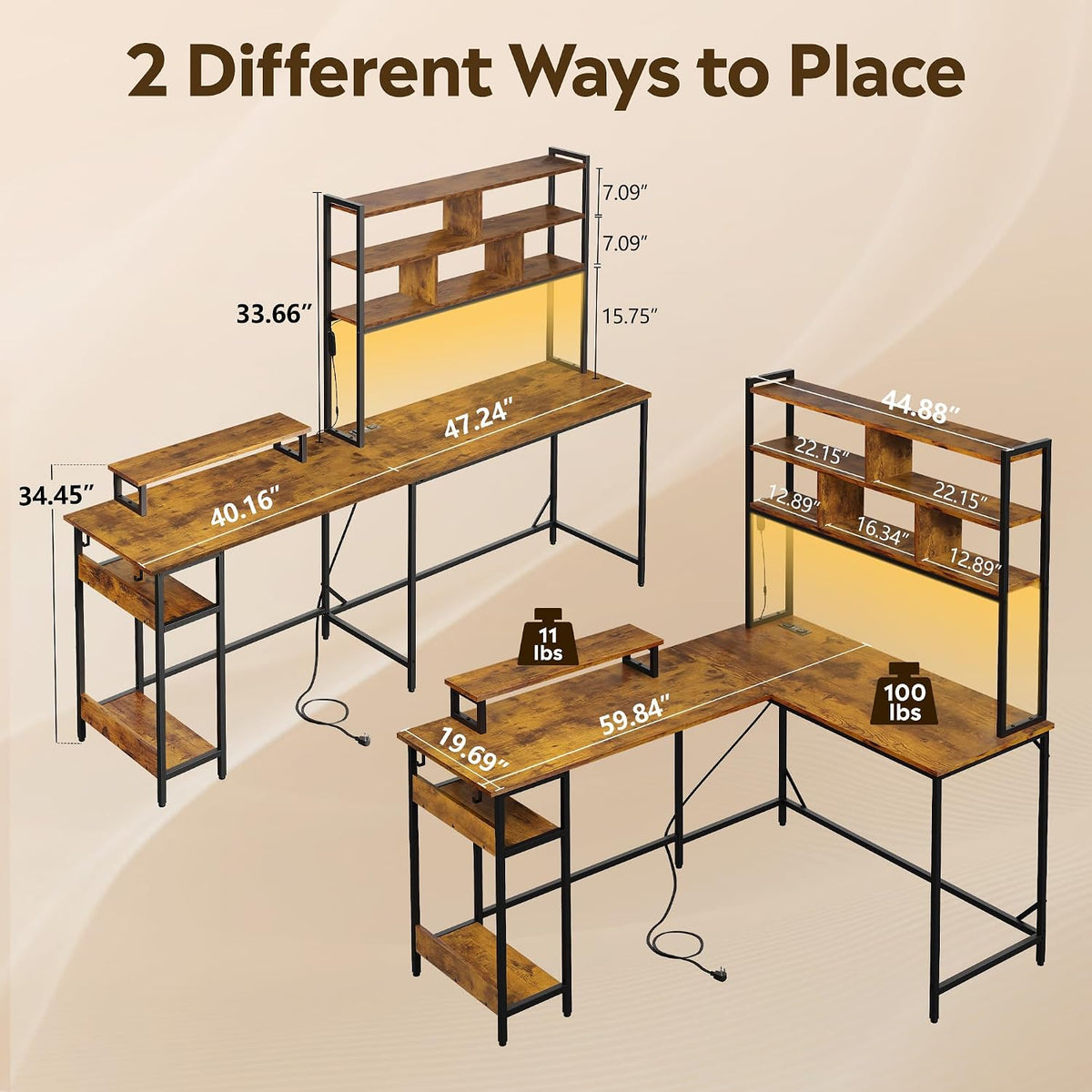DEVAISE 60 Inch L Shaped Gaming Desk with Drawers and Storage, Corner Desk wi...