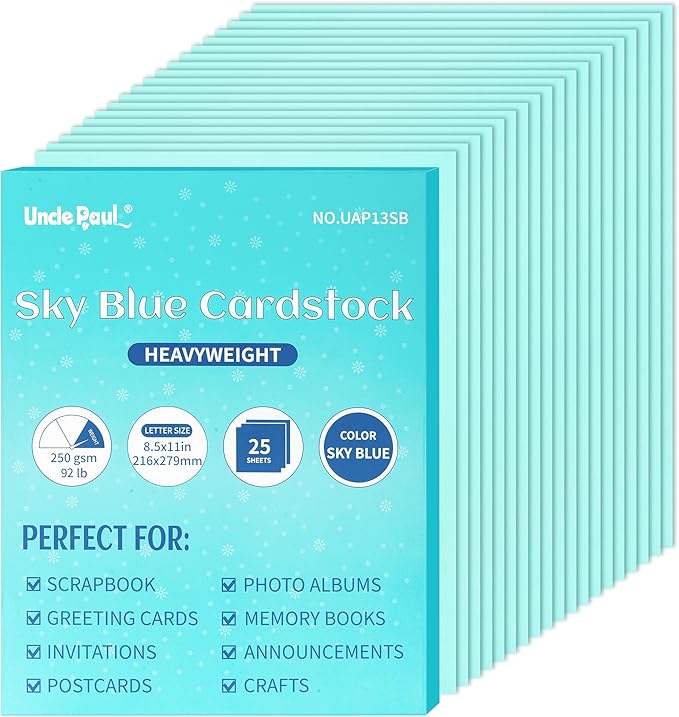 25 Sheets Sky Blue Cardstock by UnclePaul