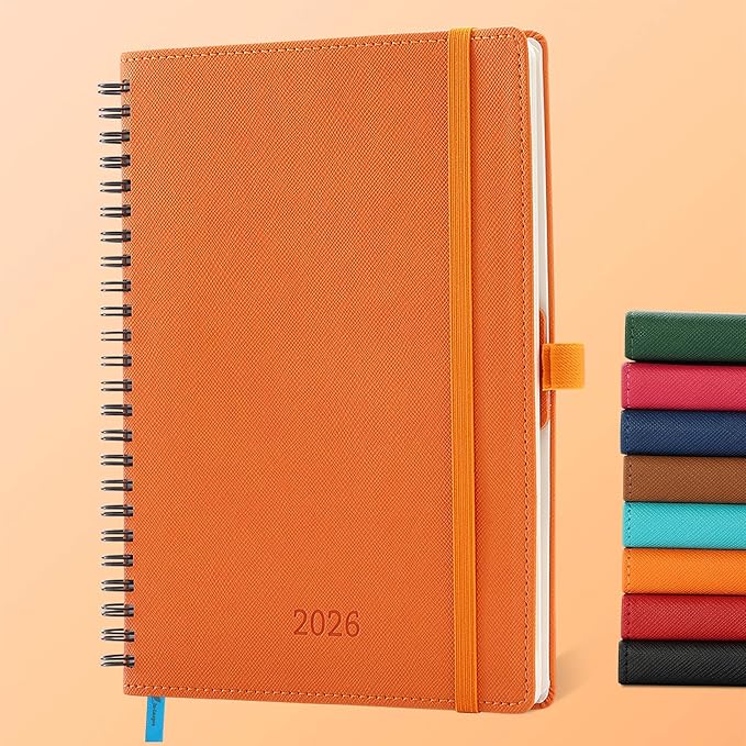 IN-LUXPRO Planner 2026 Daily Weekly and Monthly, 12 Months Spiral Bound by IN-LUXPRO