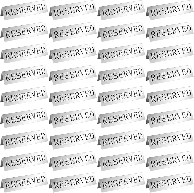 Peryiter Metal Reserved Table Signs Metal Reserved Sign Double Sided Table by Peryiter