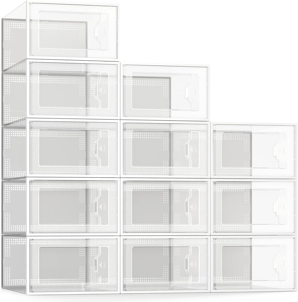 SEE SPRING X-Large Shoe Storage Box Fit Size 11, Space Saving Foldable Shoe