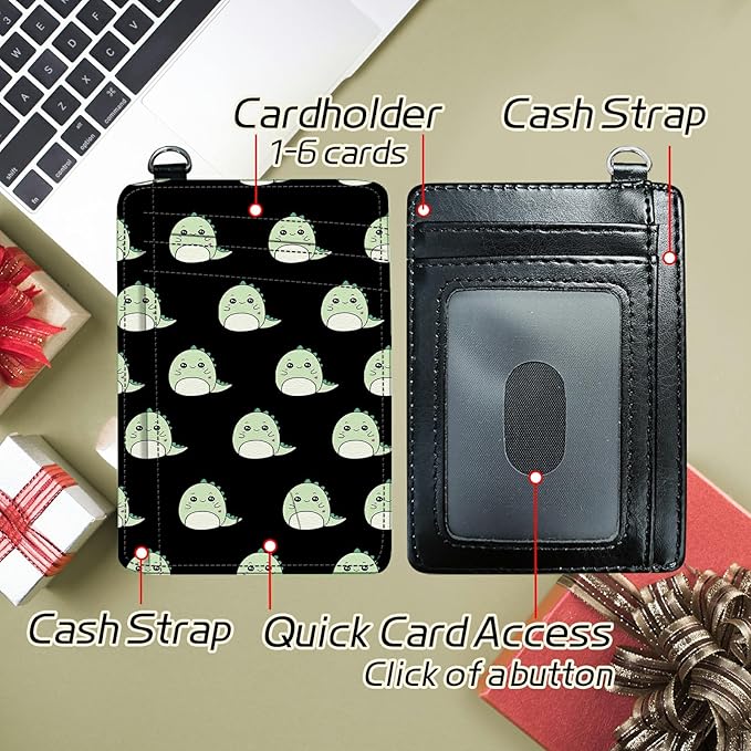 BWEGRHE Small Travel Wallets, Cute Dinosaurs Slim Minimalist Front Pocket Wallet - Image 5