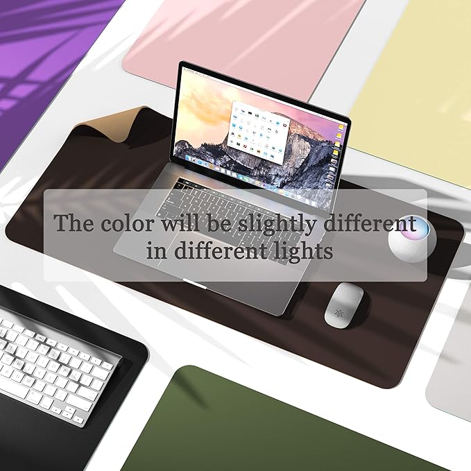YSAGi Non-Slip Leather Desk Pad, Waterproof Laptop Computer Desk Keyboard Mat - Image 8