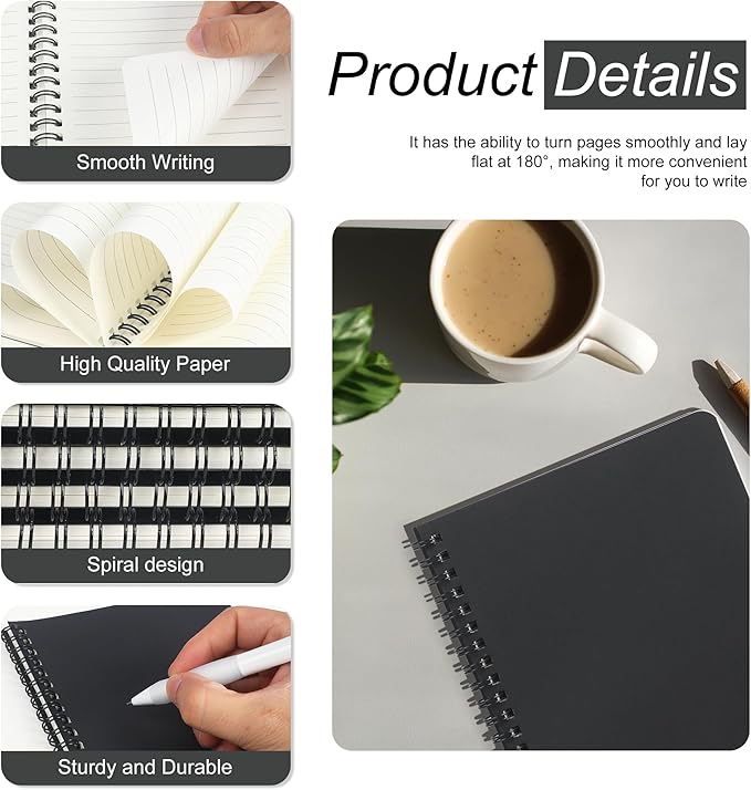 miikoul 60 Packs A5 Spiral Notebooks, 60 Sheets/120 Pages, Hardcover Lined - Image 3