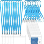 100 Pcs Lanyards for ID Badges and 100 Pcs Clear Name Tag Holders Reusable by Lecpeting
