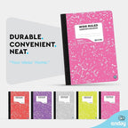 Emraw Composition Notebooks Wide Ruled Paper Bulk, Hard Cover Composition - Image 4