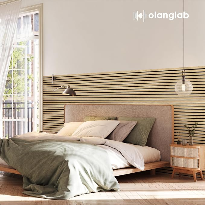 Olanglab Wood Slat Wall Panels 4 Pack, Wooden Acoustic Wall Panels, 94.5"x12.6" - Image 8