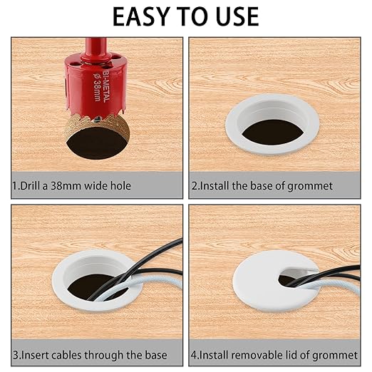 1.5 Inch Desk Grommet, 13 Pieces Cable Grommet, Desk Hole Cover - Image 4