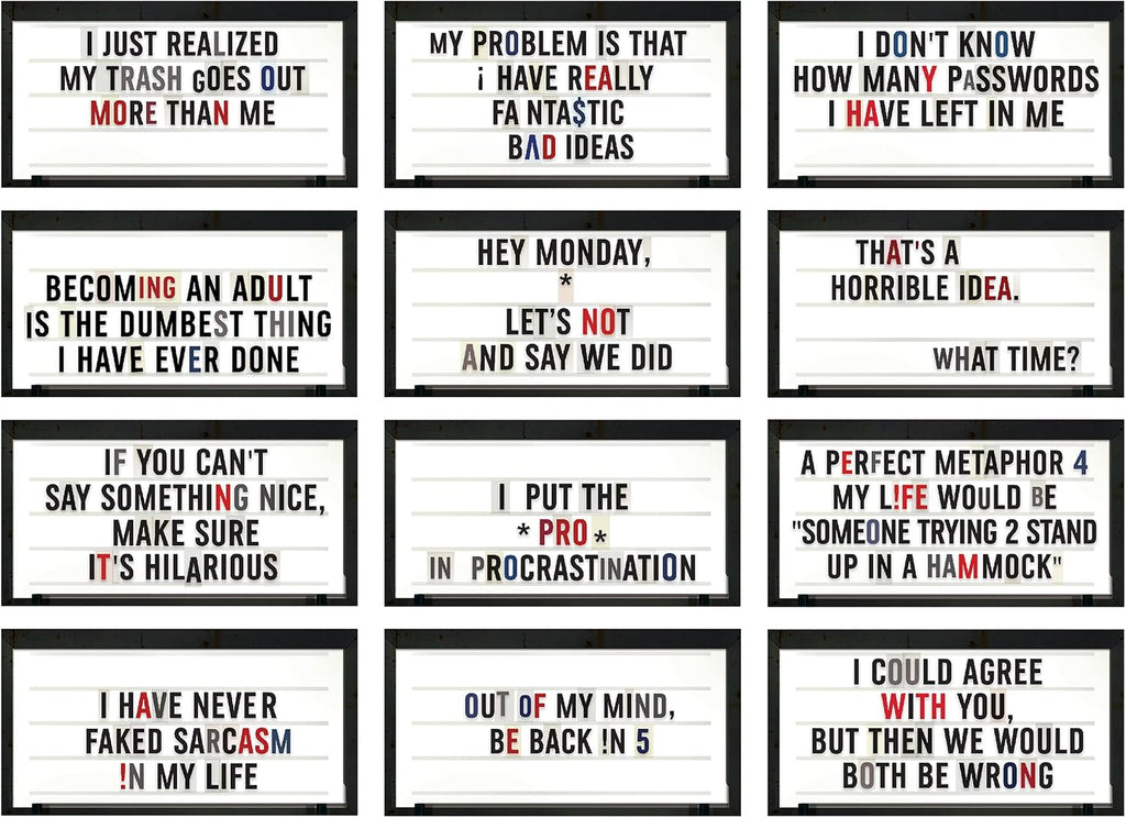 Genuine Fred Daily Marquee Desktop Flipchart, 52 Witty Signs, Fun & Functional Desk Accessories for Home or Office, Funny Gift for Coworkers, Office Gifts