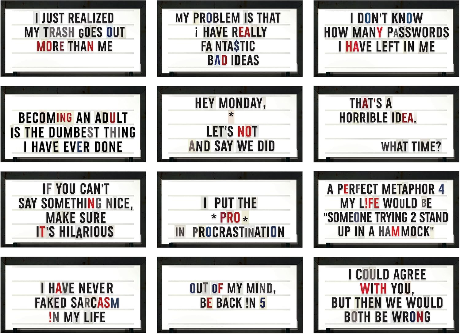 Genuine Fred Daily Marquee Desktop Flipchart, 52 Witty Signs, Fun & Functional Desk Accessories for Home or Office, Funny Gift for Coworkers, Office Gifts