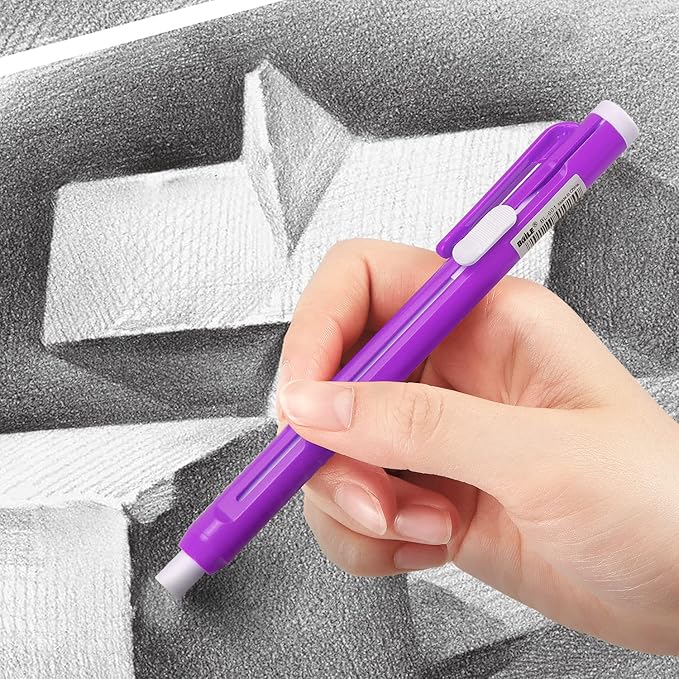 Retractable Mechanical Eraser Pen, Pen-Style Erasers Assorted Color, 5 Pack - Image 5