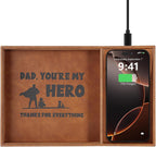 Valet Tray, Built-in Wireless Charger, Nightstand Organizer, Dresser Organizer