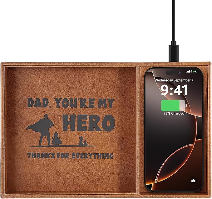 Valet Tray, Built-in Wireless Charger, Nightstand Organizer, Dresser Organizer by wirelessfuturecharger