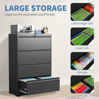 FLIXELIO File Cabinets 4 Drawer, Metal Office Storage Filing Cabinet - Image 4