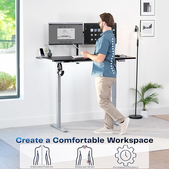 VIVO Electric 60 x 30 in Standing Desk, Memory Height Adjustment, 1B Series - Image 4