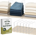 KLOZIT 6- Pack Clear Acrylic Shelf Dividers-Non-Slip Closet Organizers by Unknown