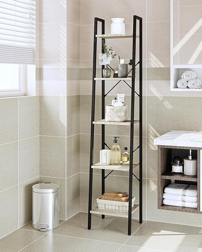 Hzuaneri Ladder Shelf, Bookshelf Bookcase, Freestanding Corner Storage Shelve - Image 5