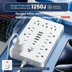 JouleLoom 2 Pack 6 FT Flat Plug Surge Protector Power Strip, 11 Multiple AC - Image 8