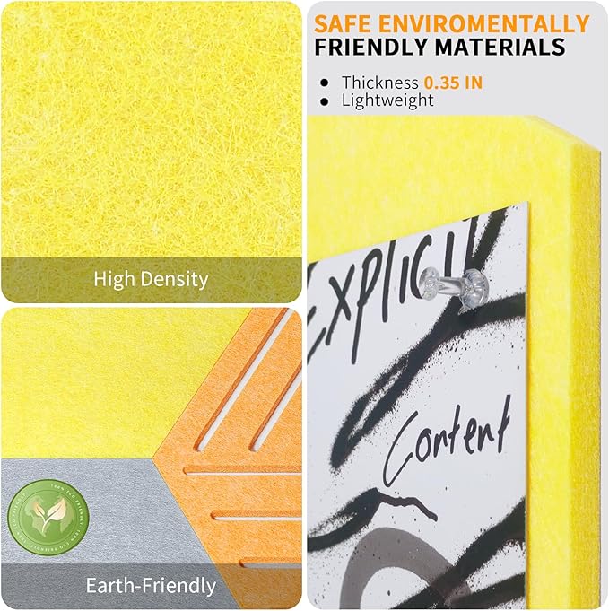 12'' Medium Hexagon Cork-Bulletin Board Tiles Frameless 10 Pack Adhesive - Image 12