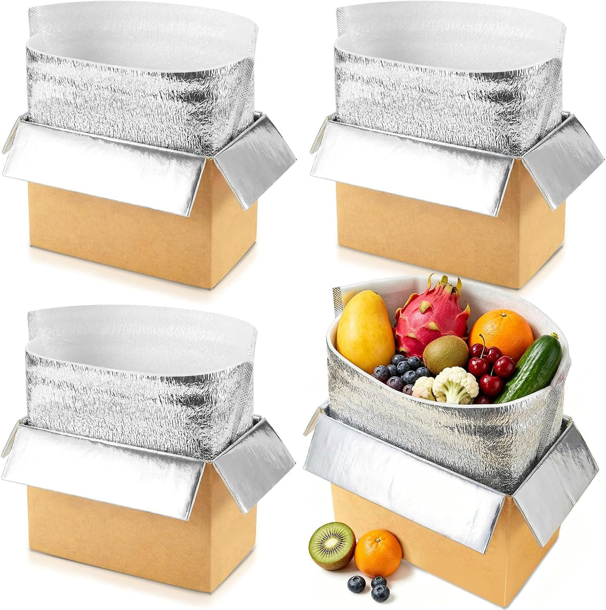 convivium 4 pack insulated shipping boxes with aluminum, main product view