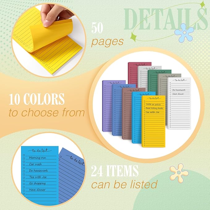 Censen 10 Pack 500 Sheets To Do List Notes Daily Checklist Notepads - Image 3