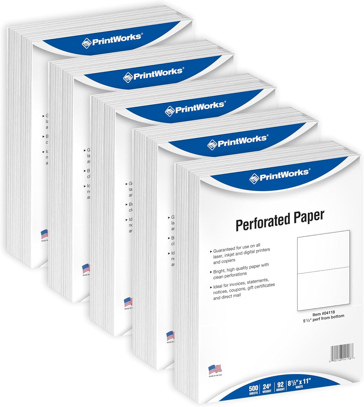 printworks professional half sheet perforated paper 8.5” x, main product view