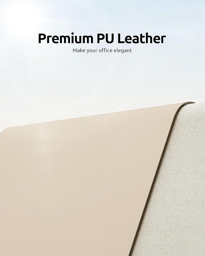YSAGi Leather Desk Pad Protector, Large Mouse Pad, Non-Slip PU Leather Desk - Image 2