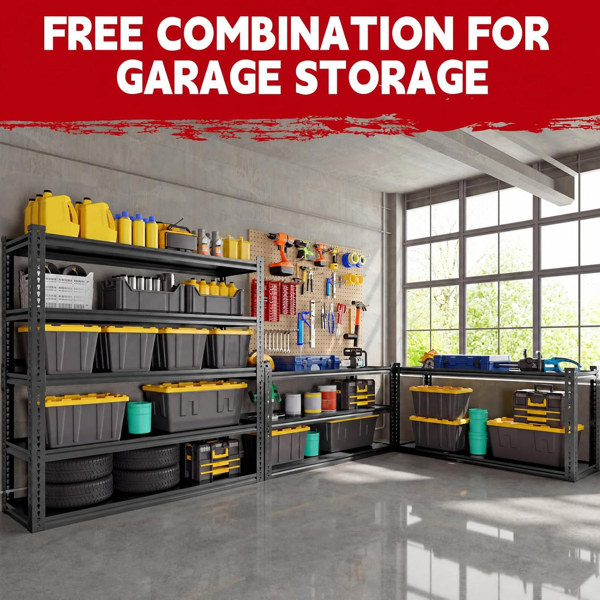 lauxery 5-tier heavy duty garage shelving, 48 x24, view 9