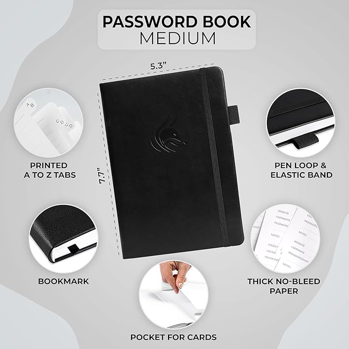 Clever Fox Password Book with alphabetical tabs. Internet Address Organizer - Image 2