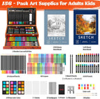 hapikalor 156-pack art kit drawing set with 2 shown in use