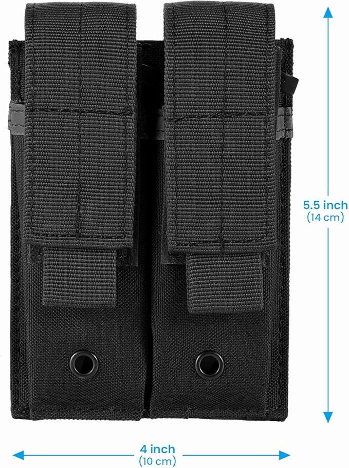 Tactical Single/Double Pistol Mag Pouch Outdoor Molle Open-Top Magazine Pouch - Image 2