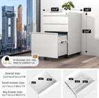 INTERGREAT 3 Drawer Filing Cabinet - Image 8